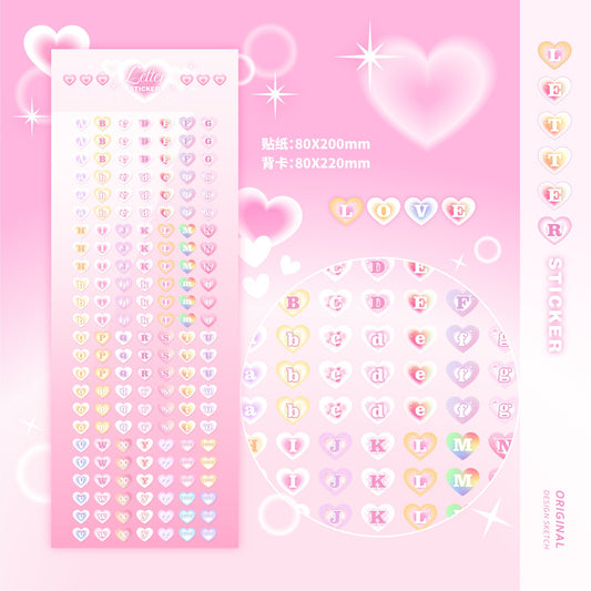 ملصقات قلوب حروف انكليزية 💗