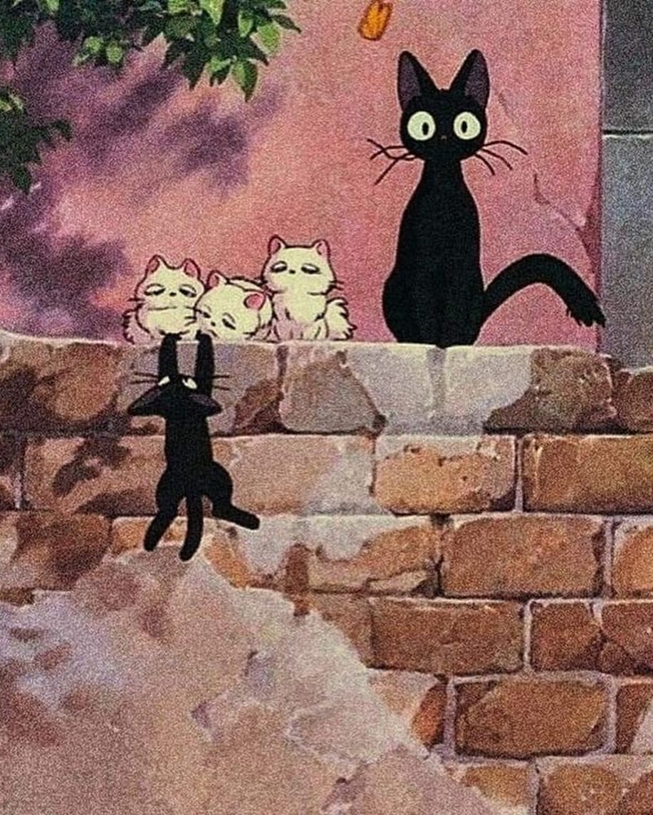 دمية القطة جيجي من فيلم استوديو جيبيلي: كيكي لخدمة التوصيل 🐈⬛