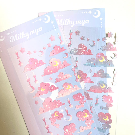 ملصقات غيوم ☁️🌙
@\milky_myo من تصميم الكورية