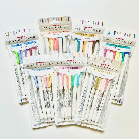 Zebra midliners 5 pens set اقلام هايلايتر براسين