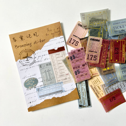 ملصقات تذاكر مذهبة