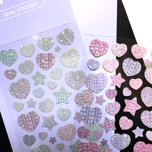 ملصقات قلوب حياكة 🧶 🧵