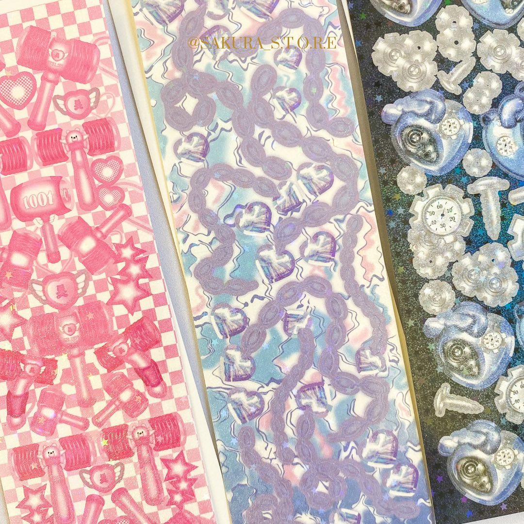 ملصقات لماعة 💗🔩من baksal lighter الكورية