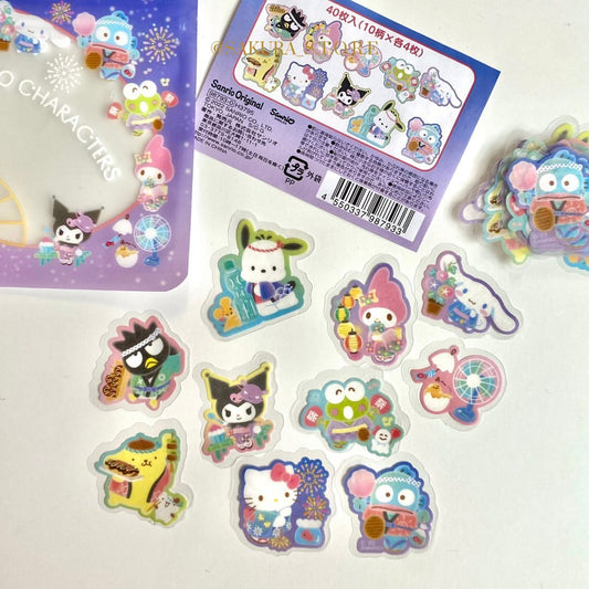 مجموعة ملصقات شخصيات sanrio في المهرجان الصيفي 🎏