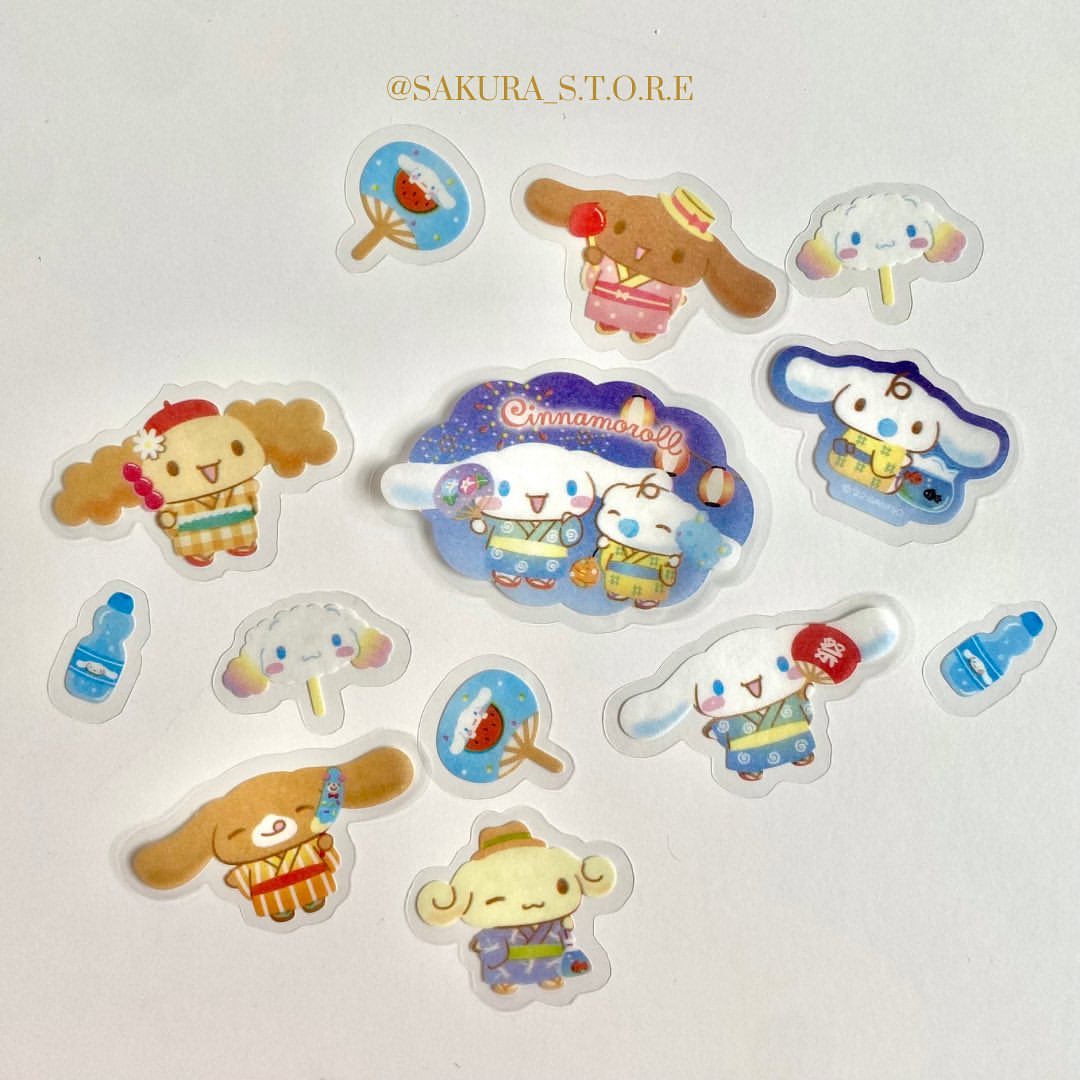 مجموعة ملصقات شخصيات sanrio في المهرجان الصيفي 🎏