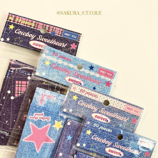 مجموعة اوراق للتزيين بتصميم جينز ⭐️