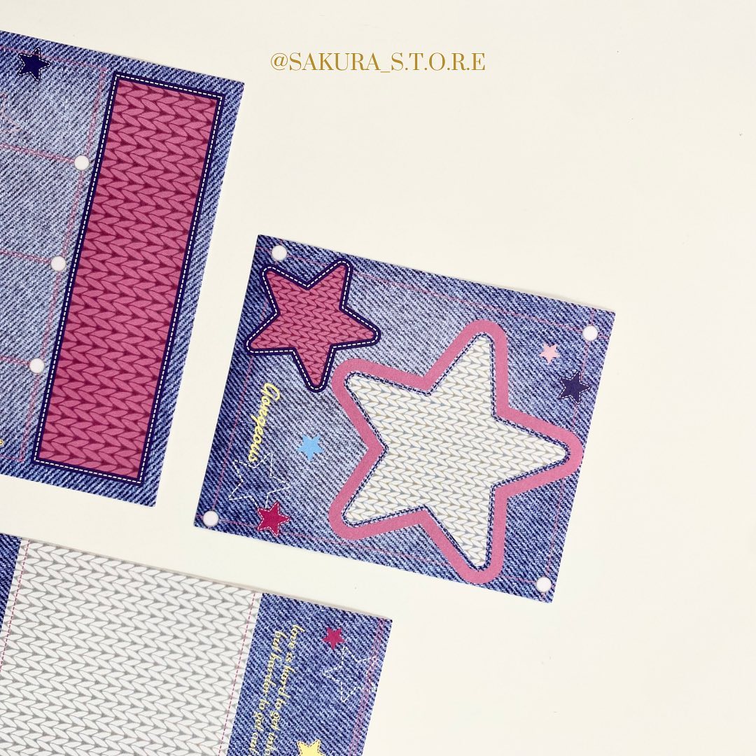 مجموعة اوراق للتزيين بتصميم جينز ⭐️