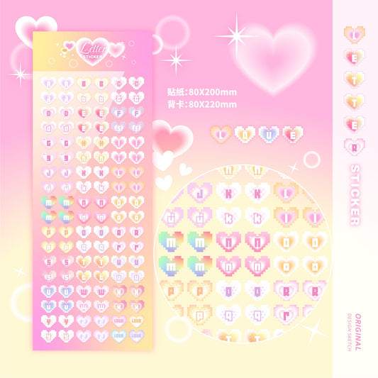 ملصقات قلوب حروف انكليزية 💗