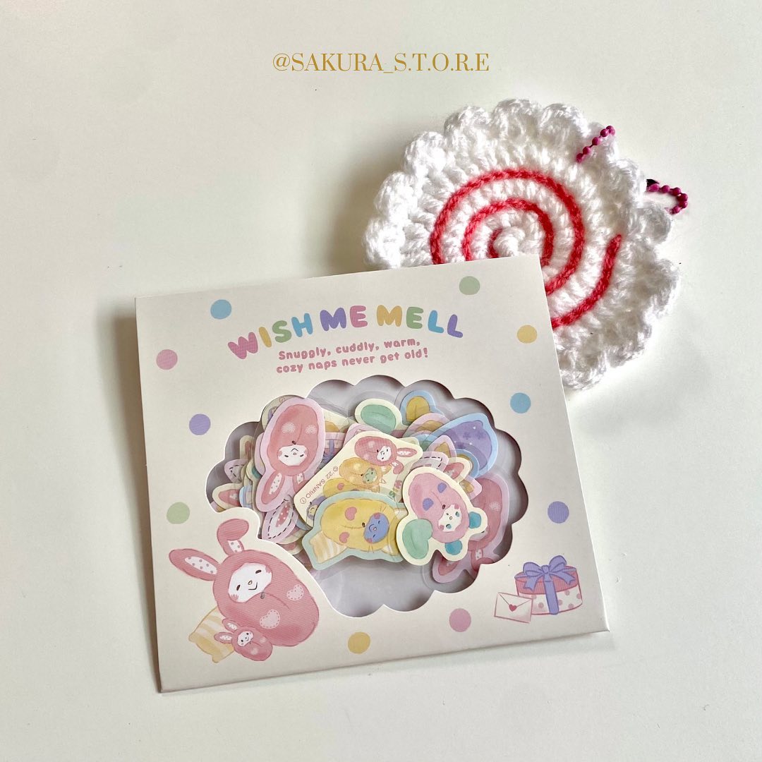 مجموعة ملصقات لطيفة لشخصيات 
Wish me mell من sanrio 🇯🇵
